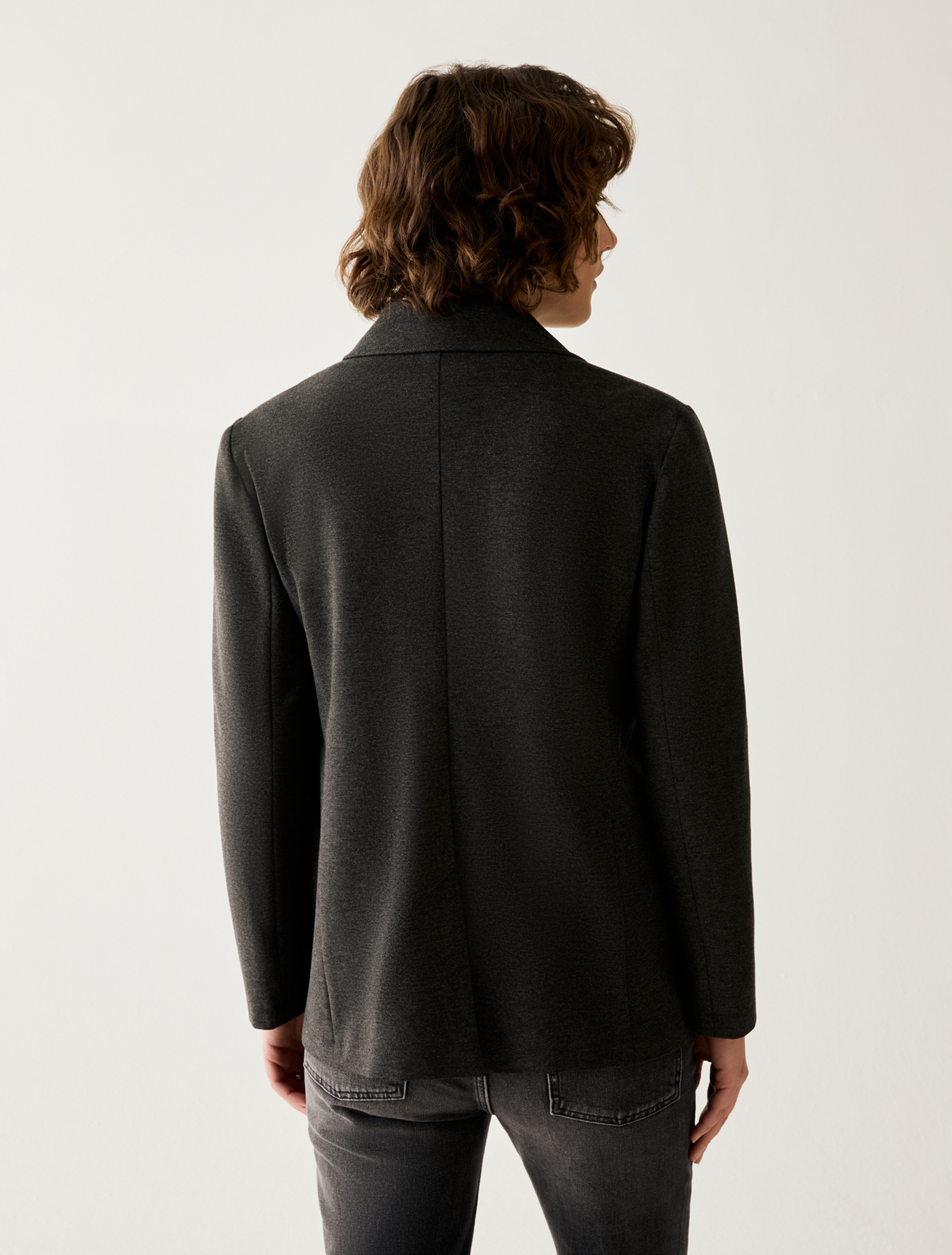 Milan stitch jersey blazer - MELANGE GREY - Pennyblack - 3