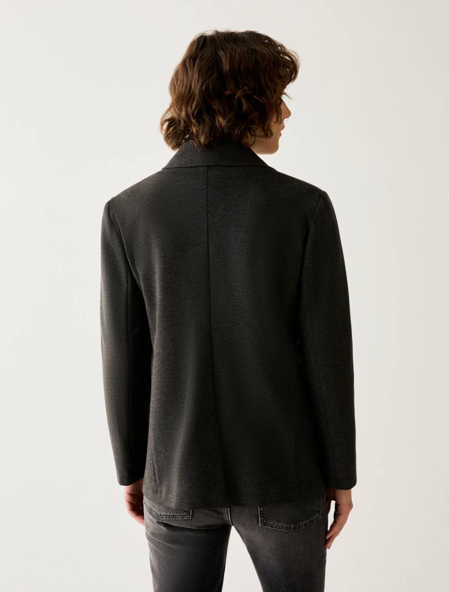 Milan stitch jersey blazer - MELANGE GREY - Pennyblack - 3