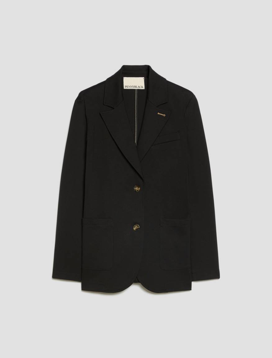 Milan stitch jersey blazer - BLACK - Pennyblack - 2