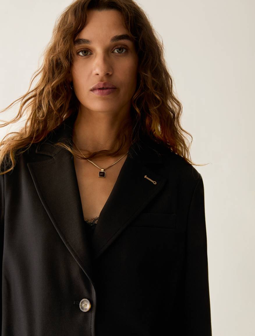 Milan stitch jersey blazer - BLACK - Pennyblack - 4