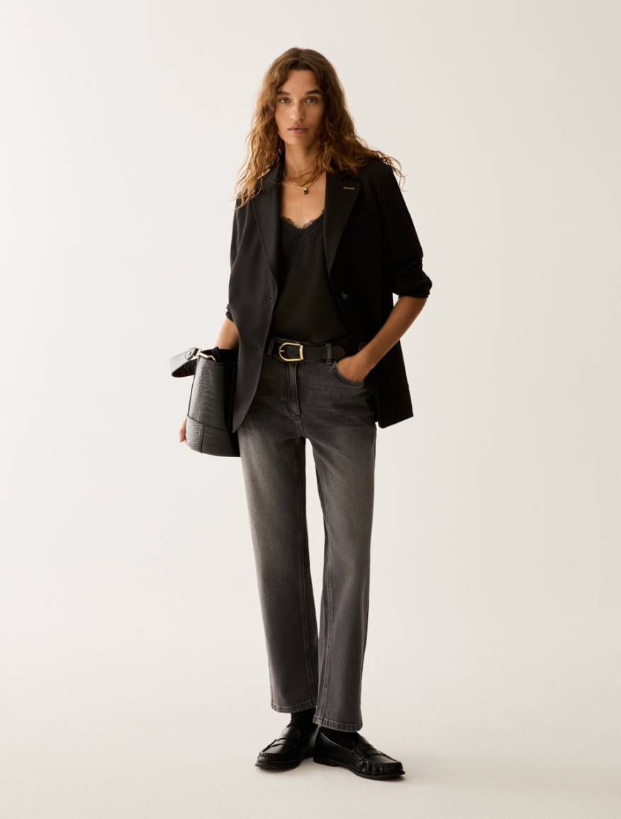 Milan stitch jersey blazer - BLACK - Pennyblack - 5