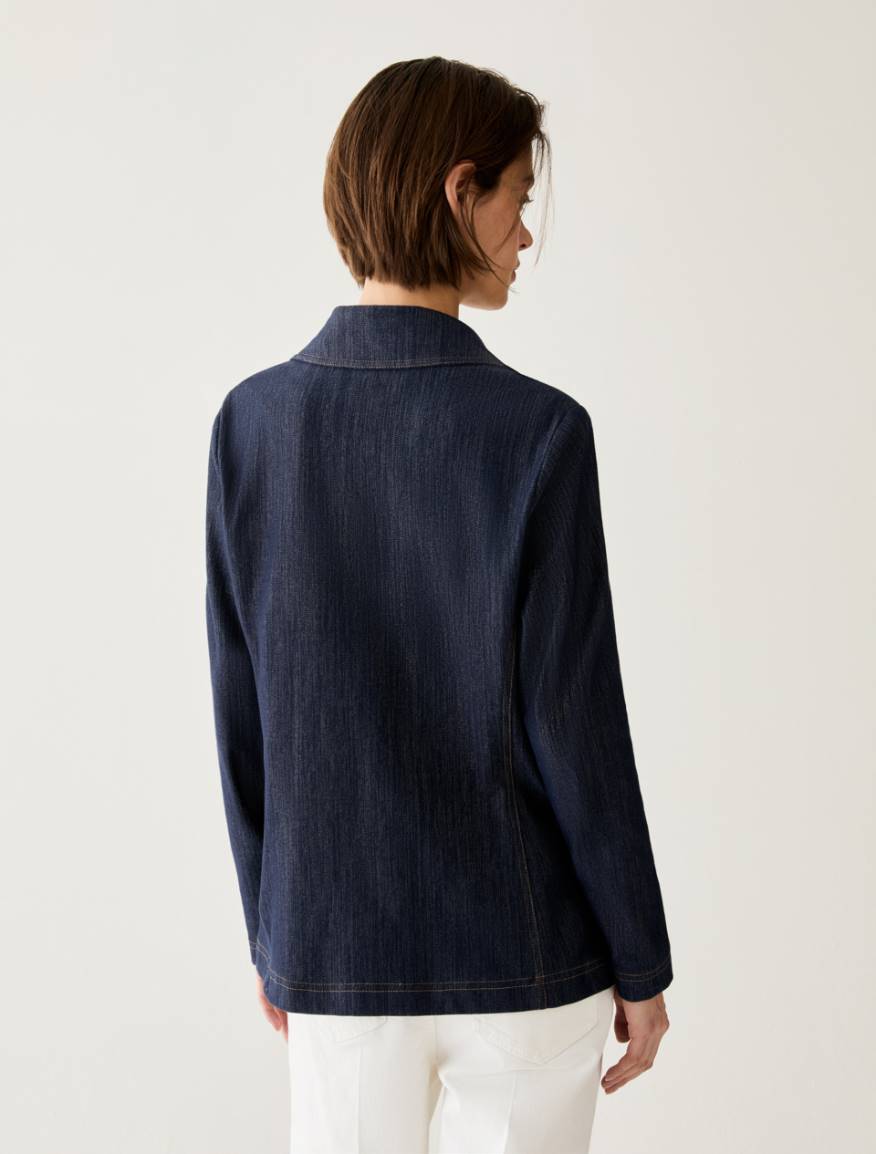 Denim-effect jersey blazer - MIDNIGHTBLUE - Pennyblack - 3