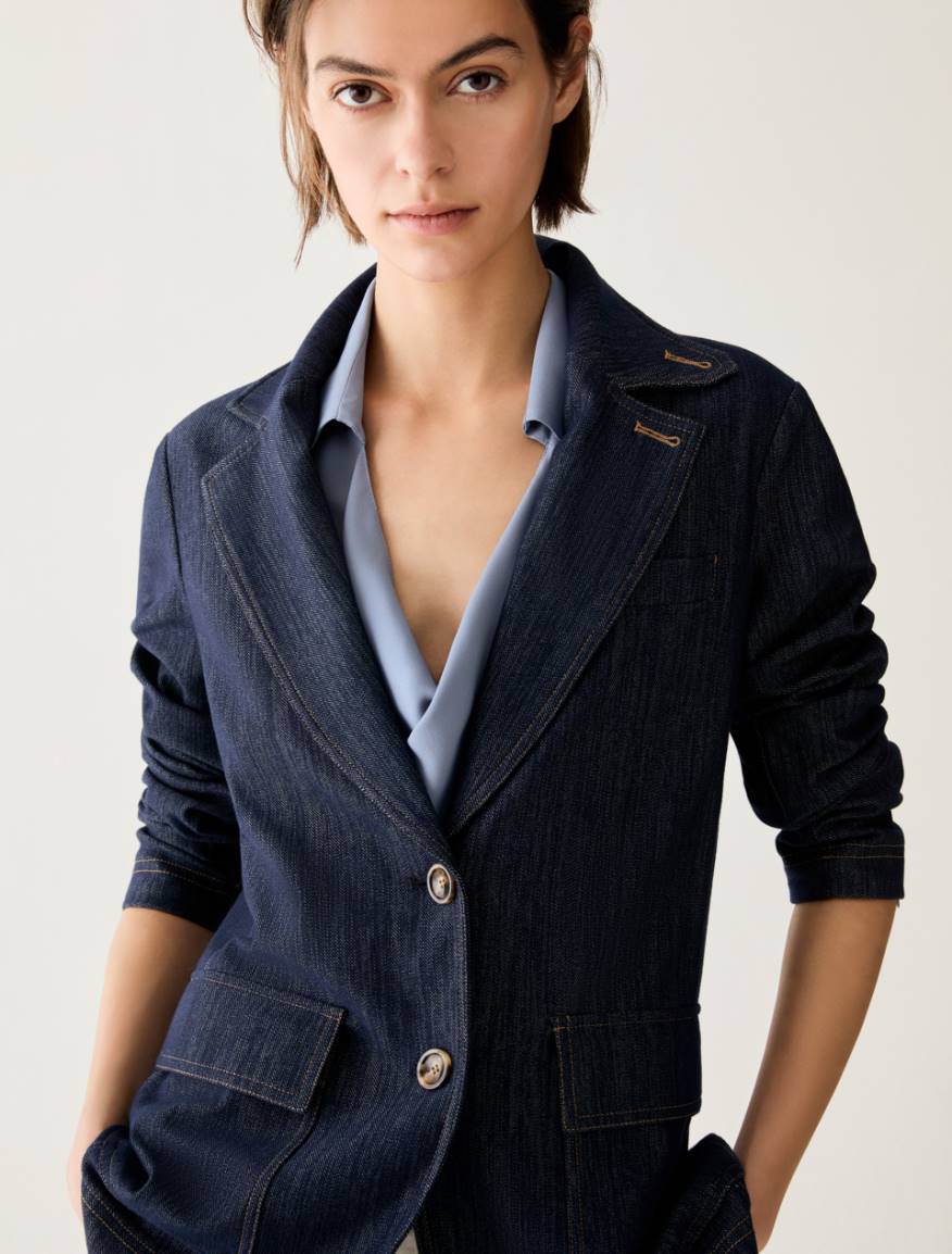 Denim-effect jersey blazer - MIDNIGHTBLUE - Pennyblack - 4