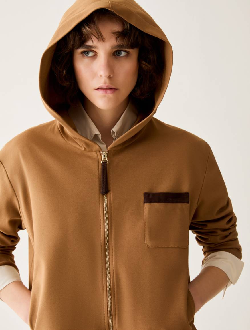 Milan stitch jersey jacket - CAMEL - Pennyblack - 4