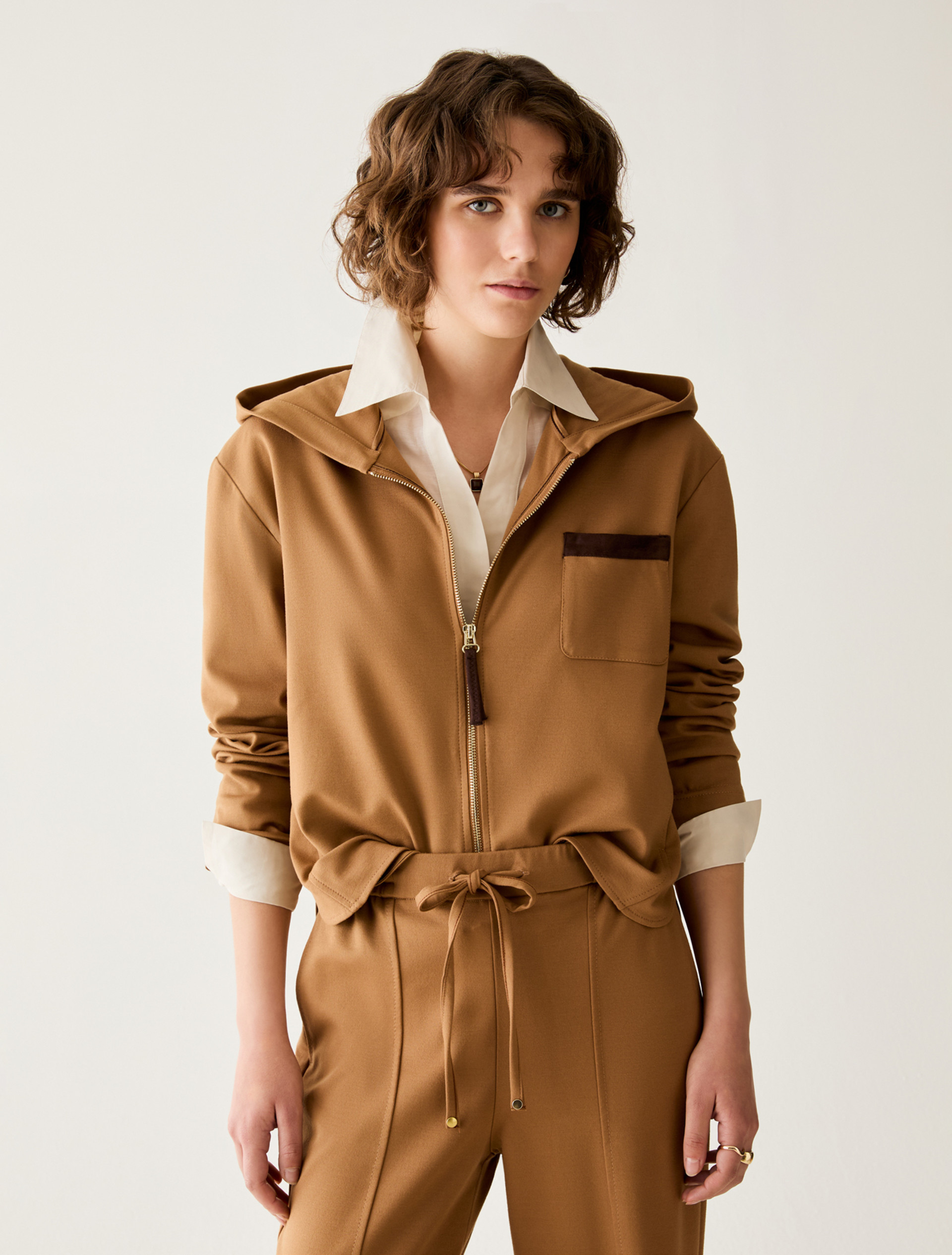 Milan stitch jersey jacket - CAMEL - Pennyblack - 1