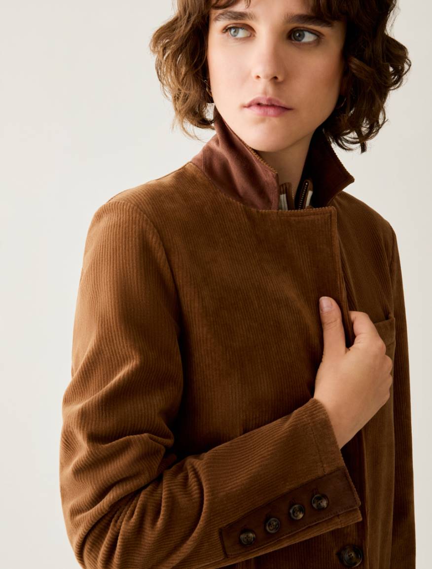 Velvet jersey blazer - CAMEL - Pennyblack - 4