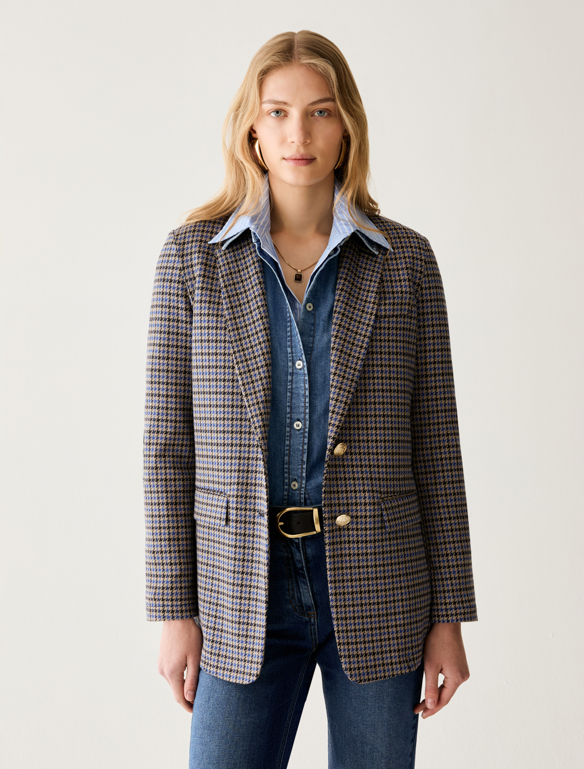 Jacquard jersey blazer - NAVY - Pennyblack - 1