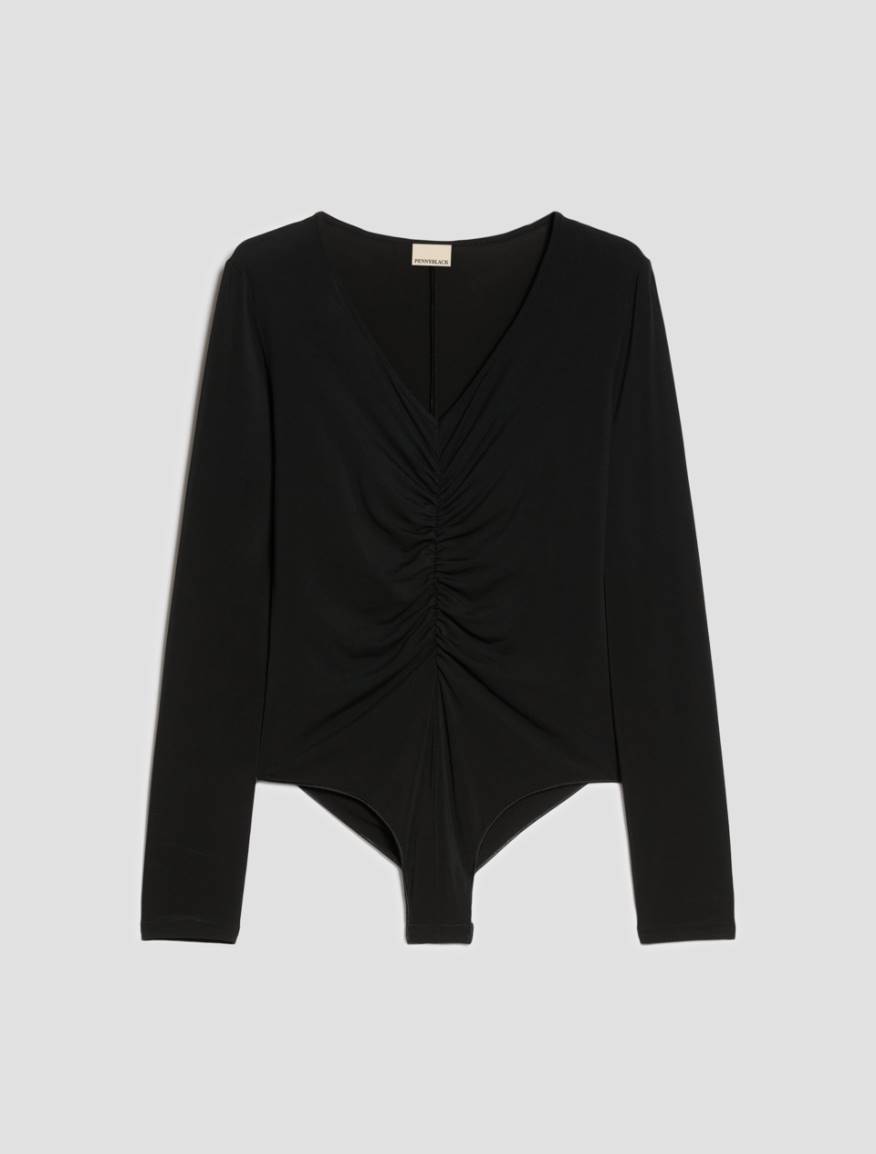 Crêpe jersey bodysuit - BLACK - Pennyblack - 2
