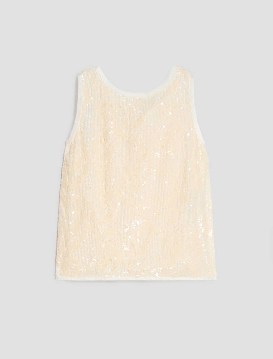 Top in tulle con paillettes - BIANCO LANA - Pennyblack - 2