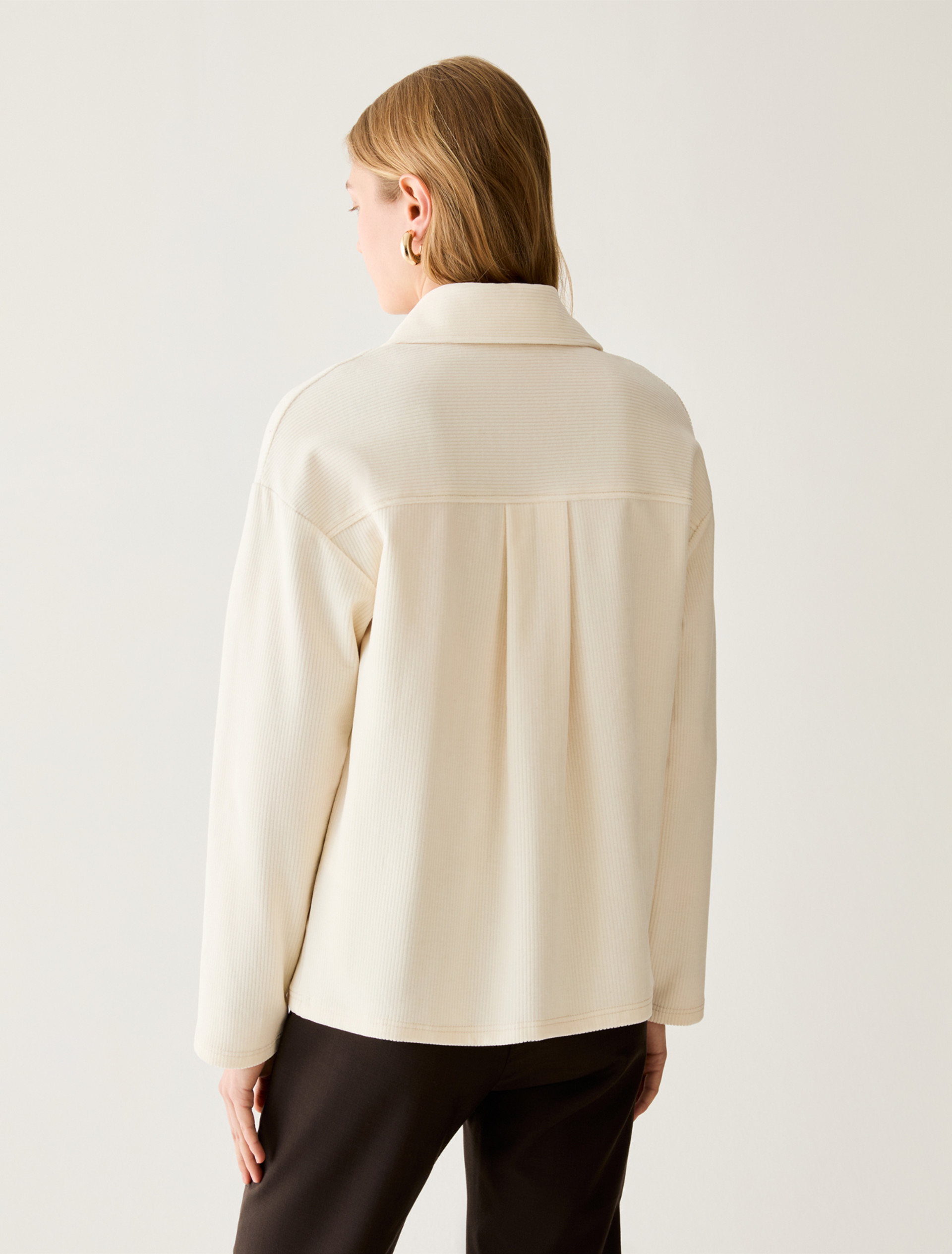 Corduroy-jersey shirt jacket - CREAM - Pennyblack - 3