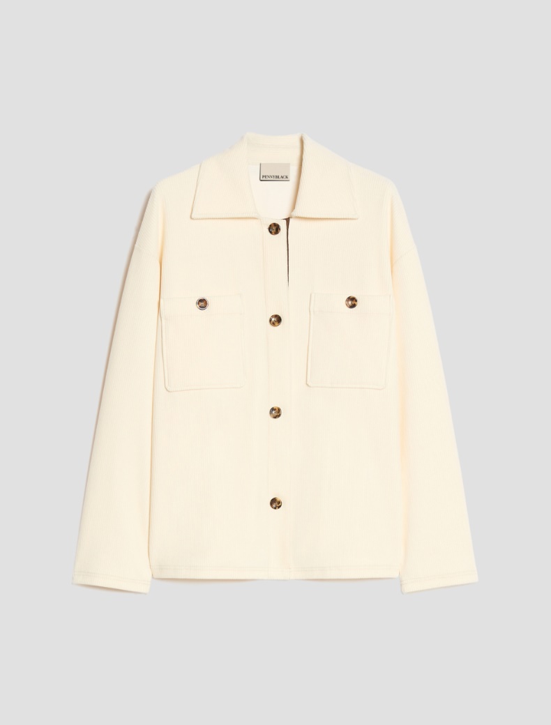 Corduroy-jersey shirt jacket - Pennyblack - 7