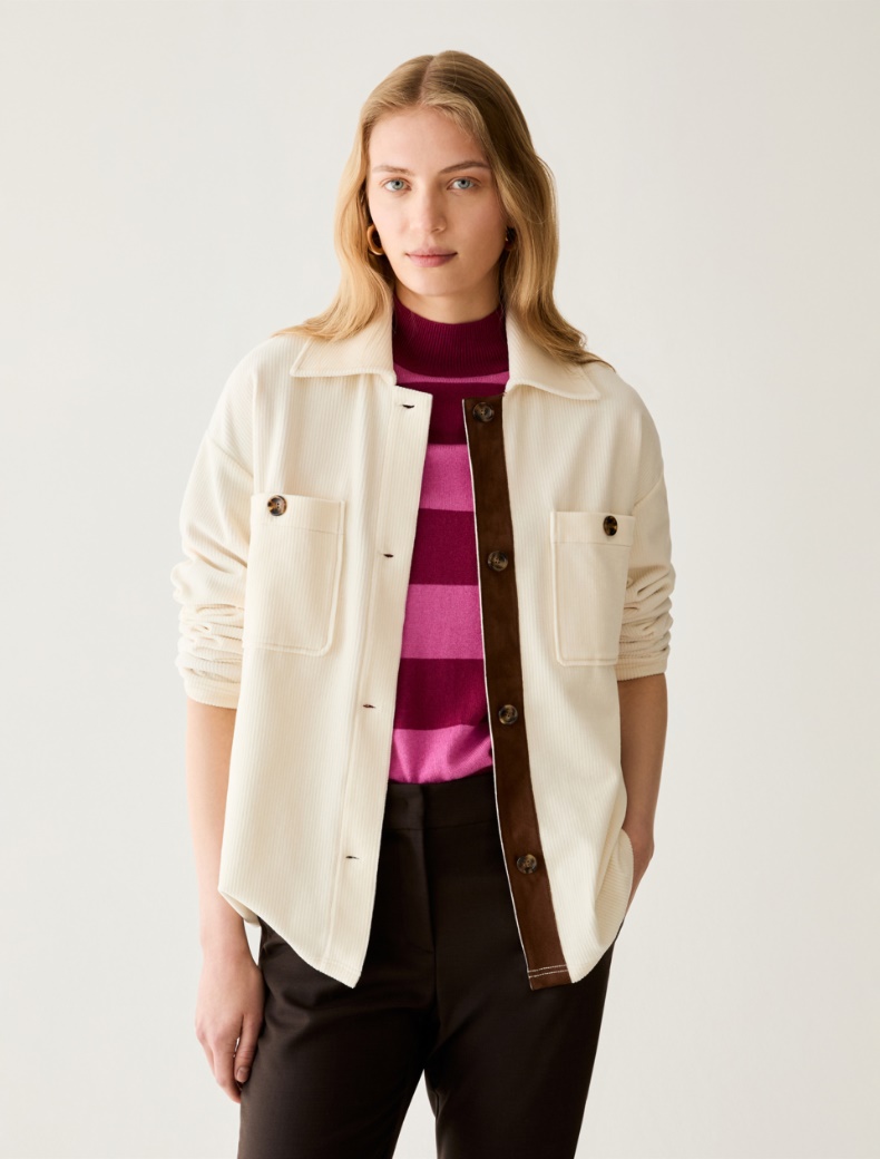 Corduroy-jersey shirt jacket - Pennyblack