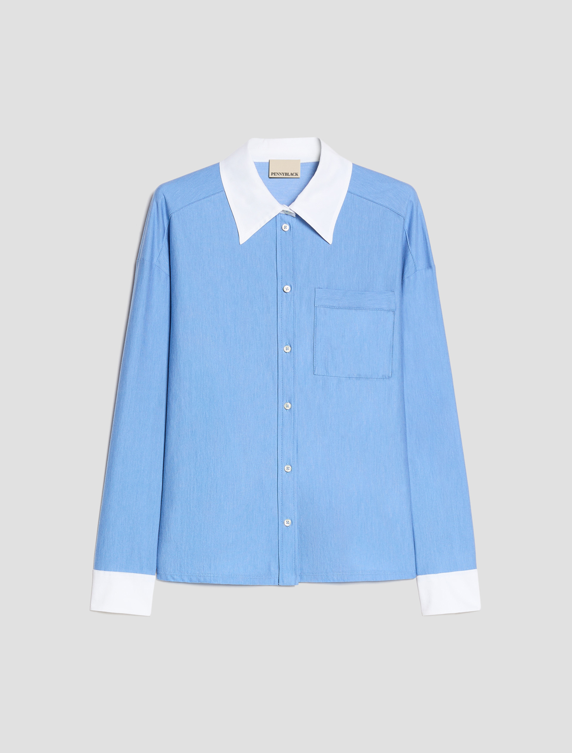 Cotton jersey shirt - LIGHT BLUE - Pennyblack - 2