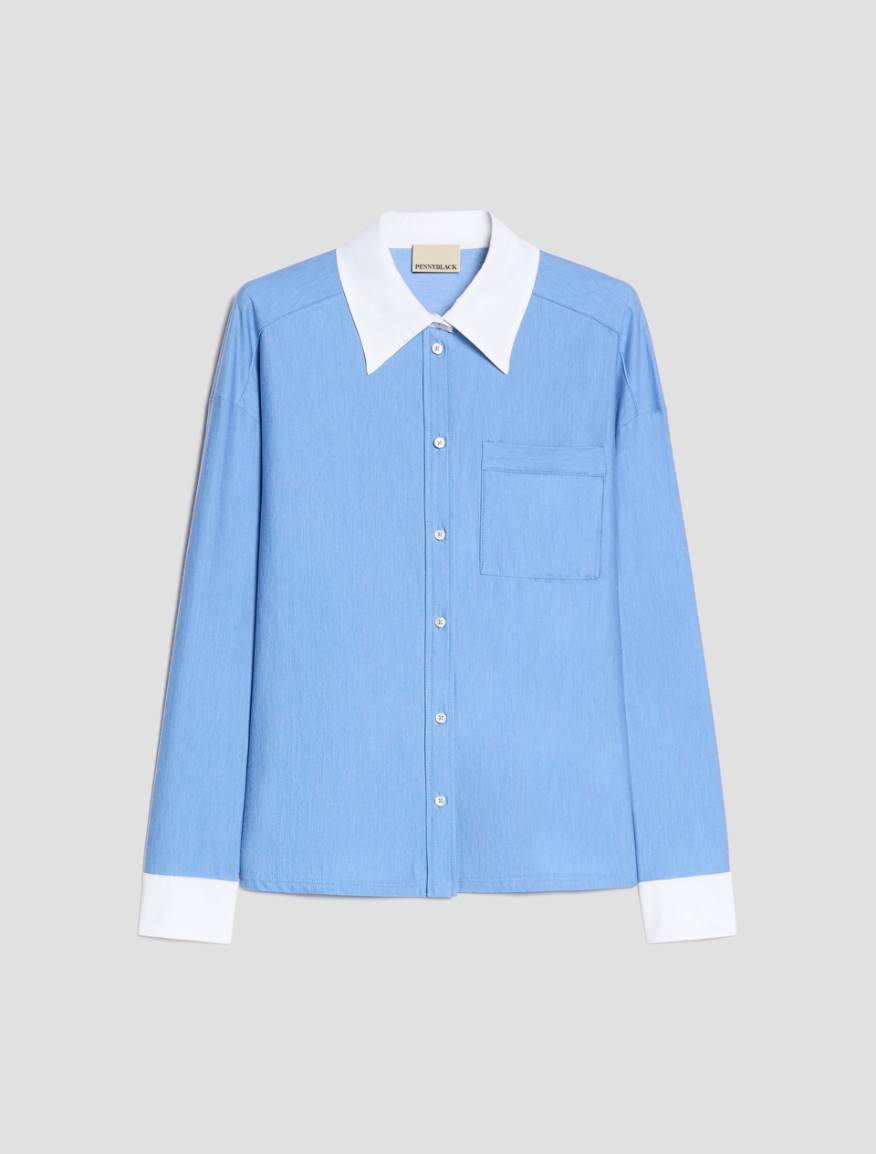 Cotton jersey shirt - LIGHT BLUE - Pennyblack - 2