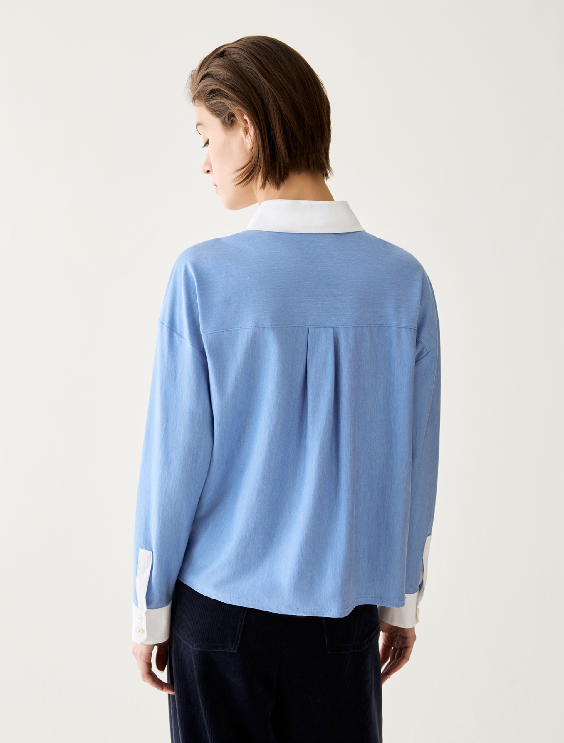 Cotton jersey shirt - LIGHT BLUE - Pennyblack - 3
