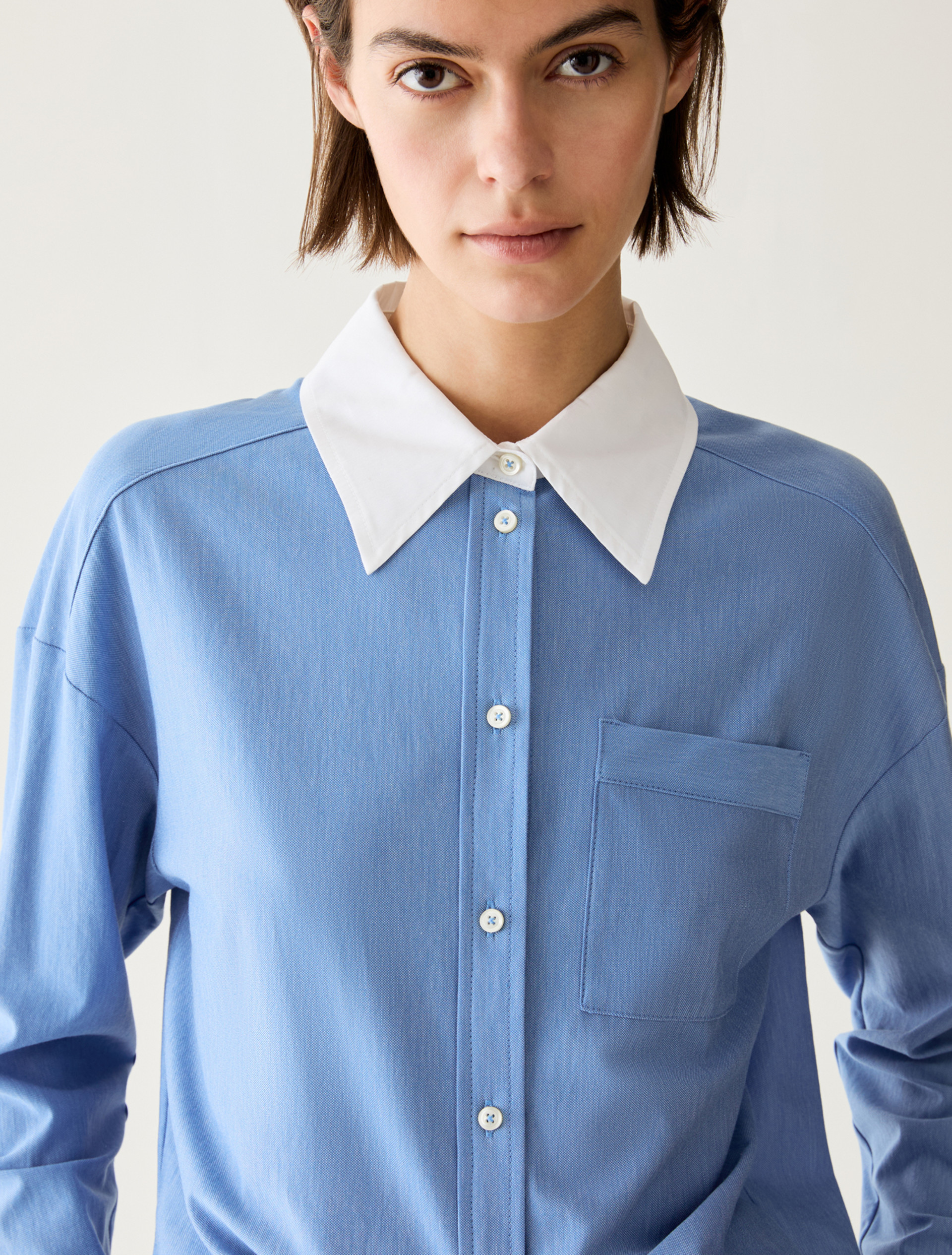 Cotton jersey shirt - LIGHT BLUE - Pennyblack - 4