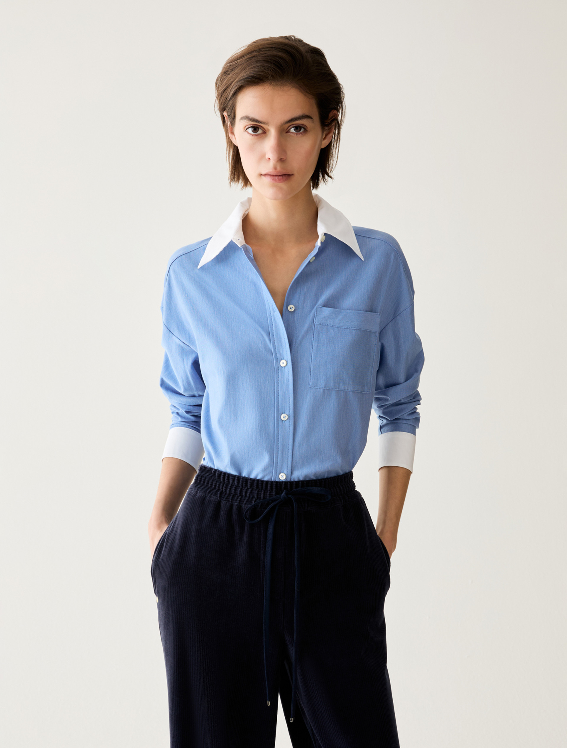 Cotton jersey shirt - LIGHT BLUE - Pennyblack - 1