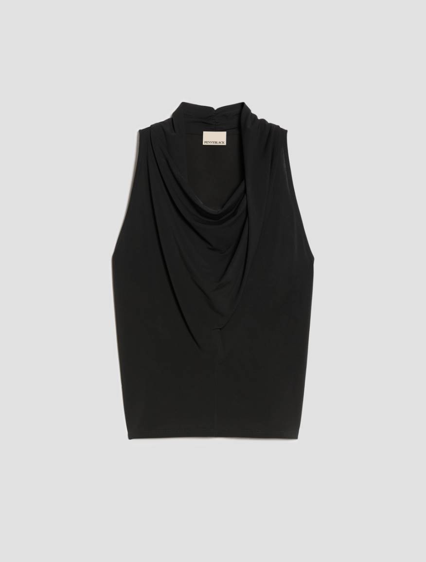 Crêpe jersey top - BLACK - Pennyblack - 2