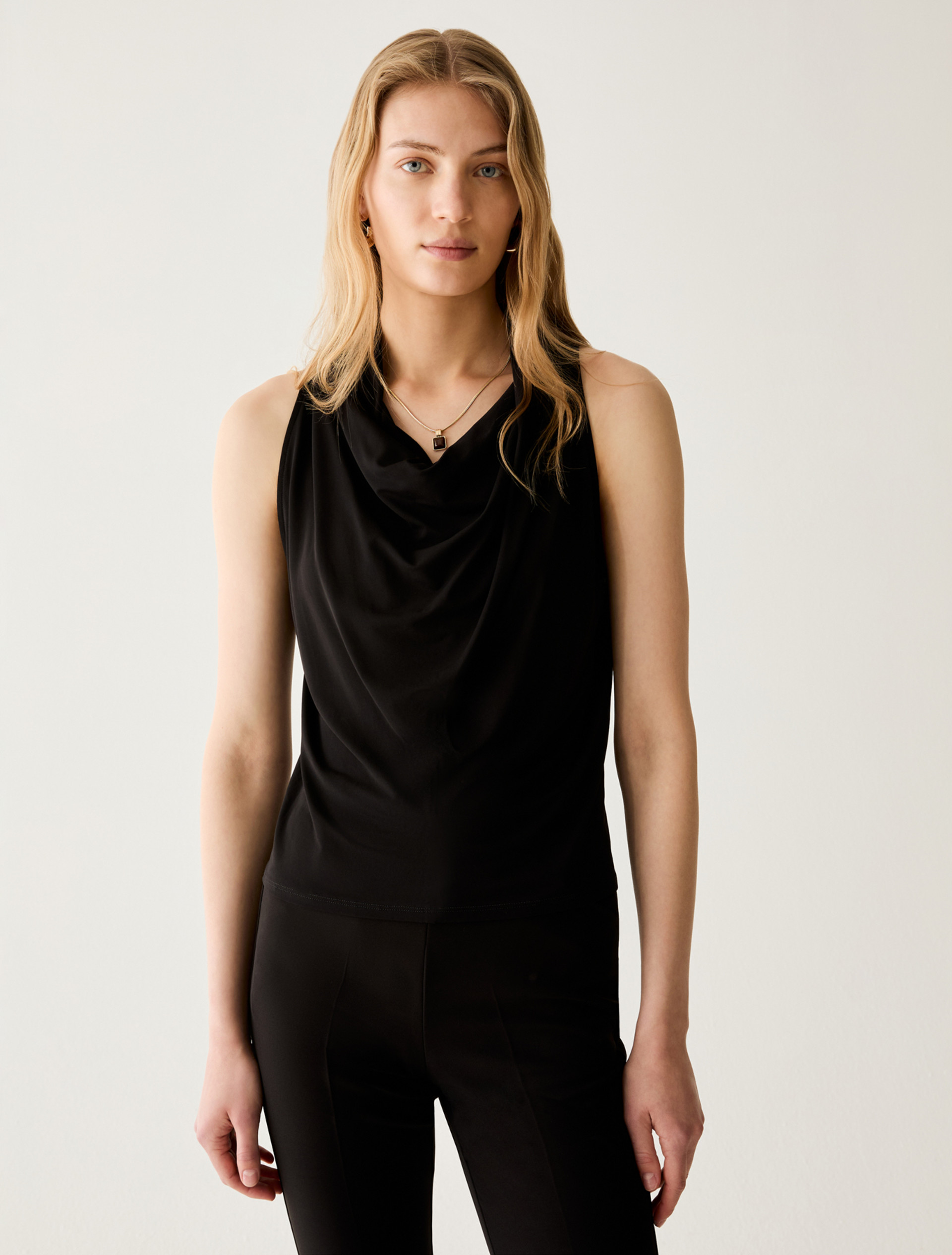 Crêpe jersey top - BLACK - Pennyblack - 1
