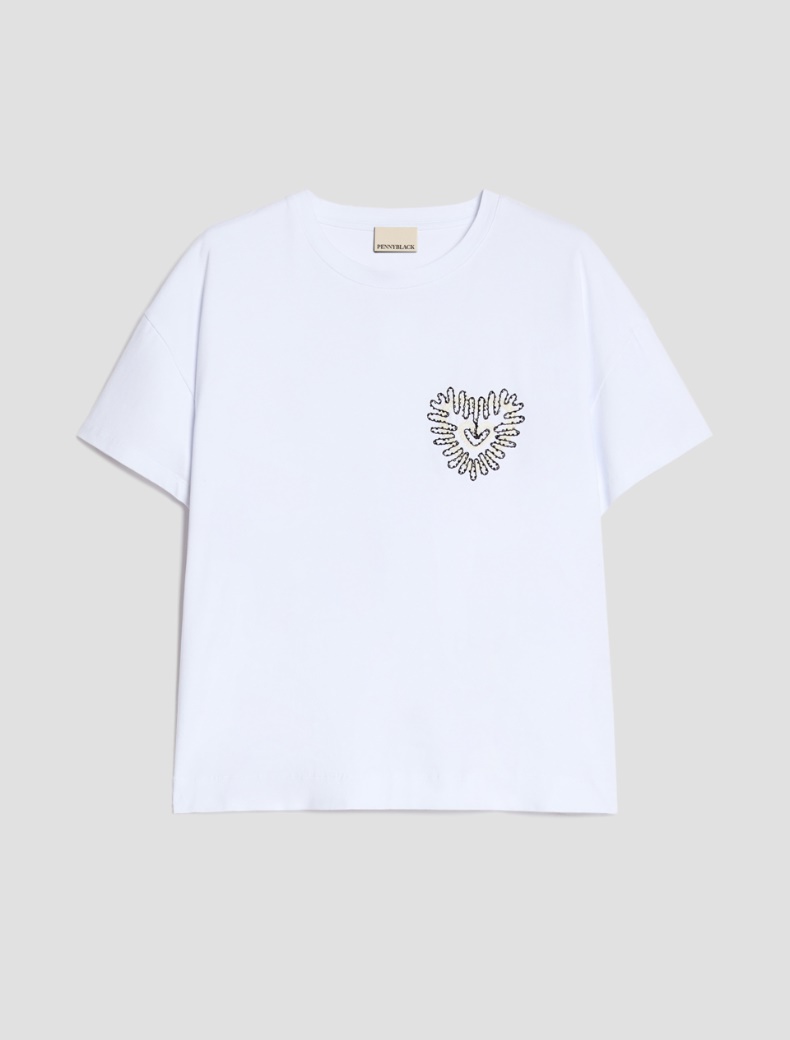 Embroidered cotton T-shirt - Pennyblack - 2