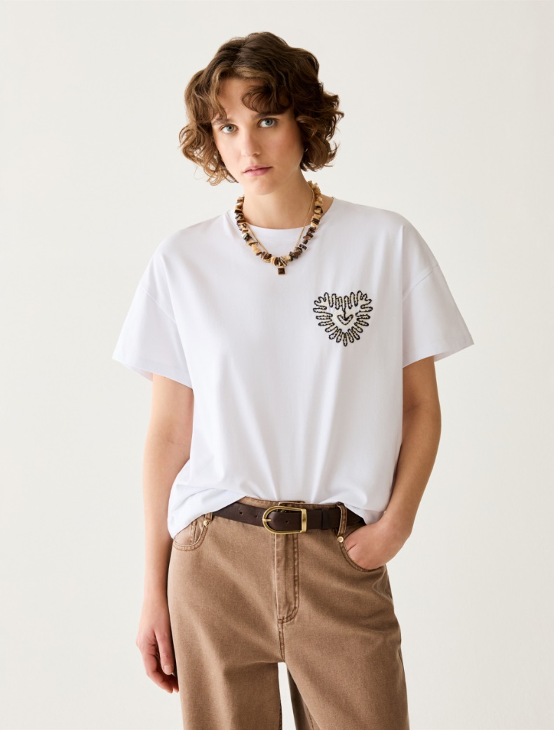 Embroidered cotton T-shirt - Pennyblack