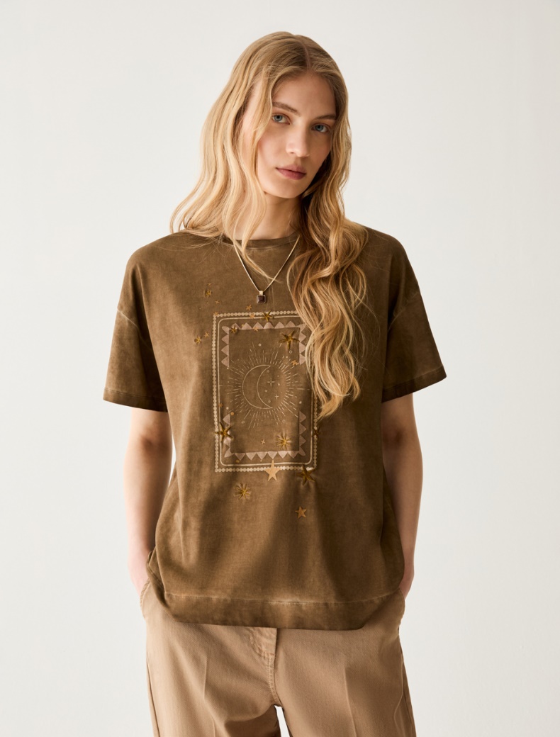 Embroidered cotton T-shirt - Pennyblack