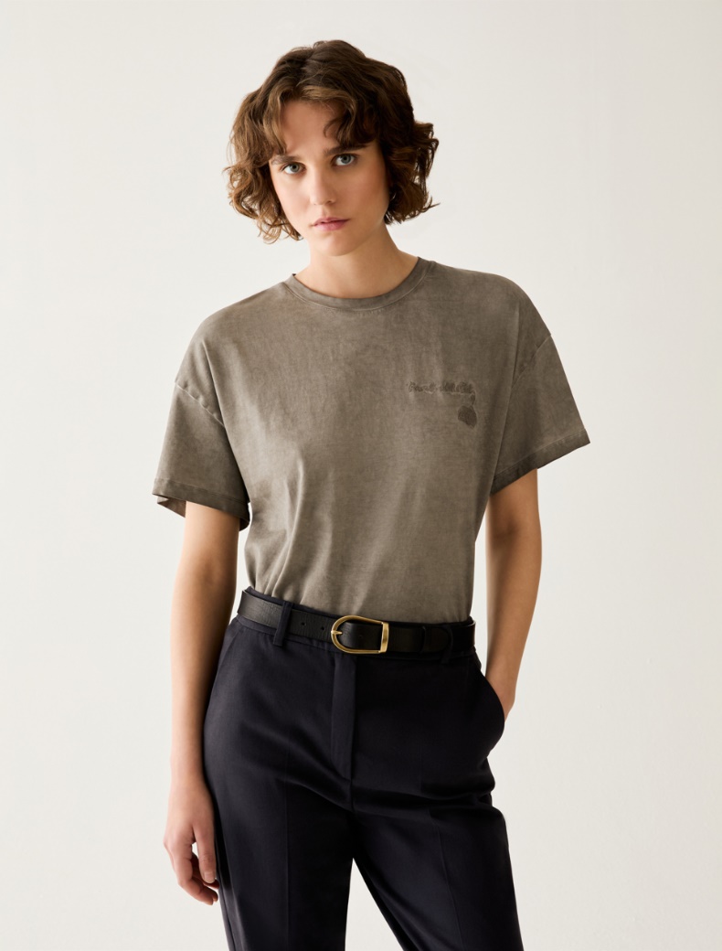Embroidered cotton T-shirt - Pennyblack