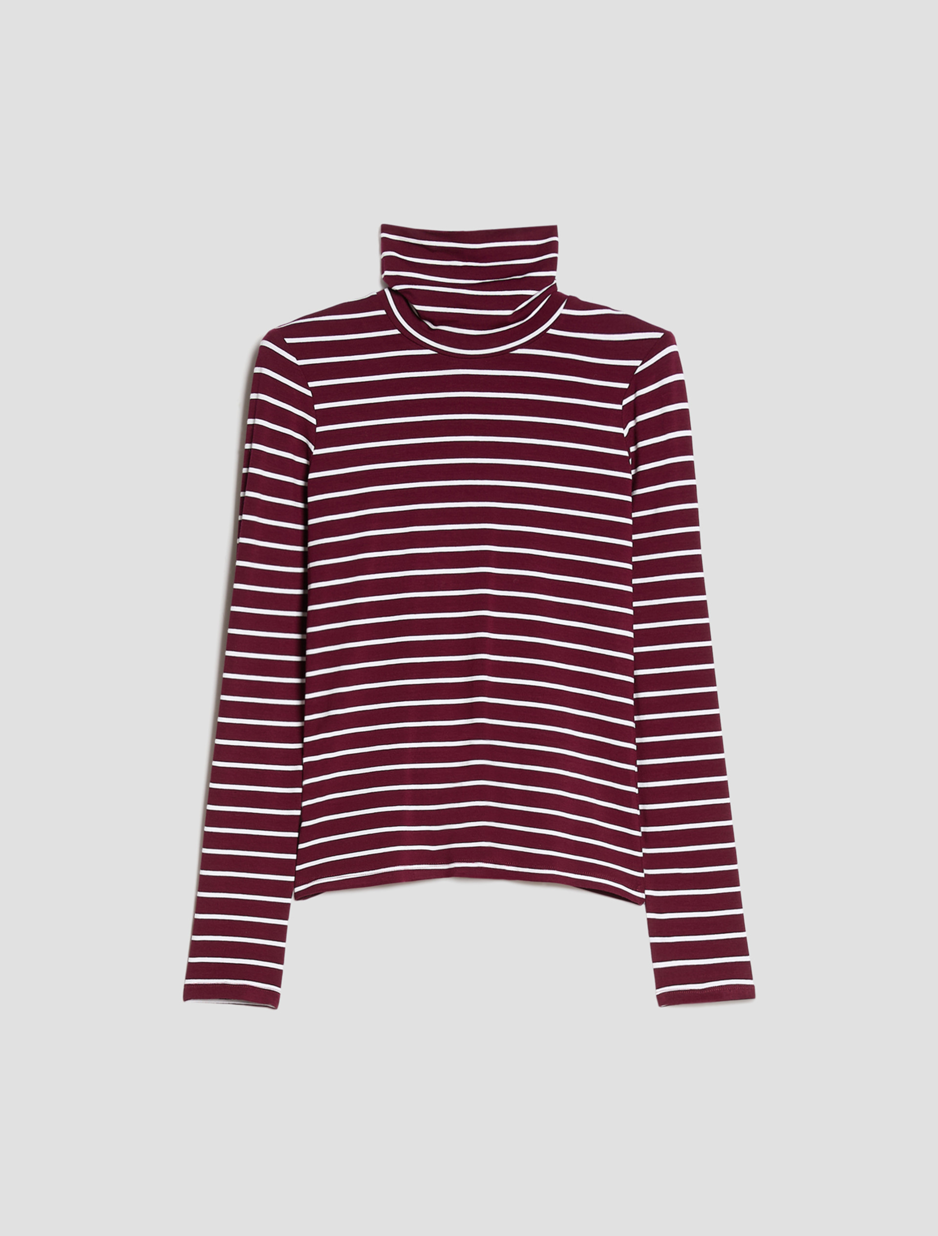 Stretch-jersey polo-neck T-shirt - BORDEAUX - Pennyblack - 2
