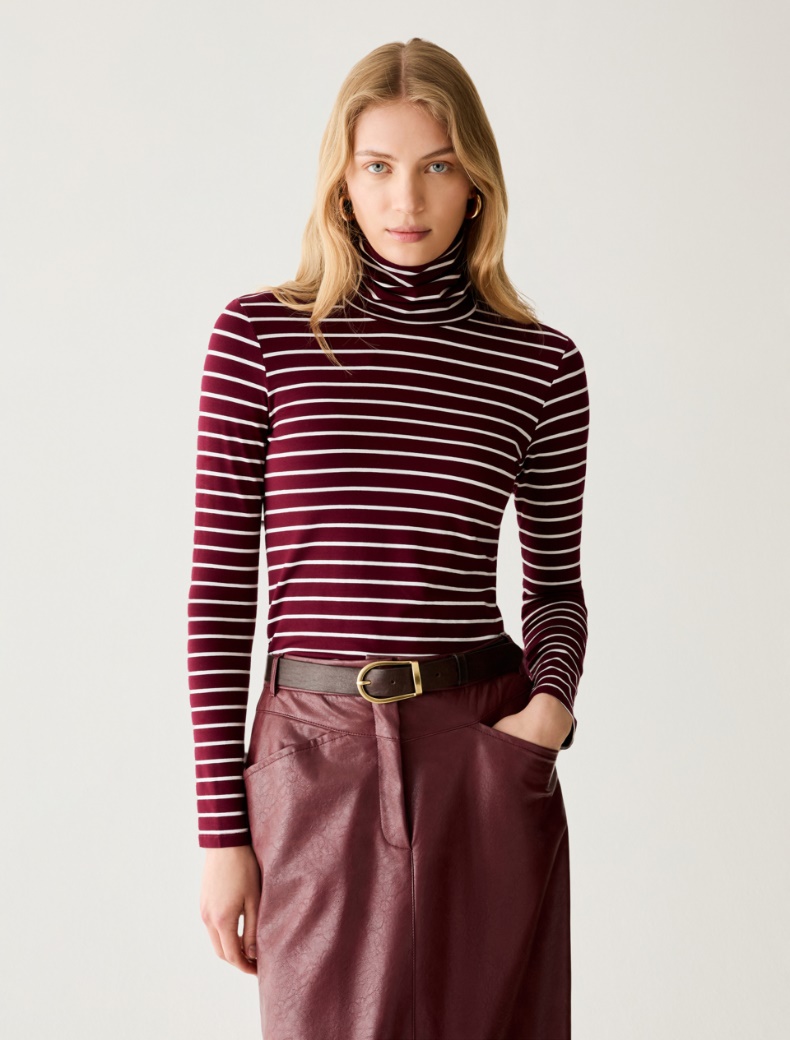 Stretch-jersey polo-neck T-shirt - Pennyblack - 6