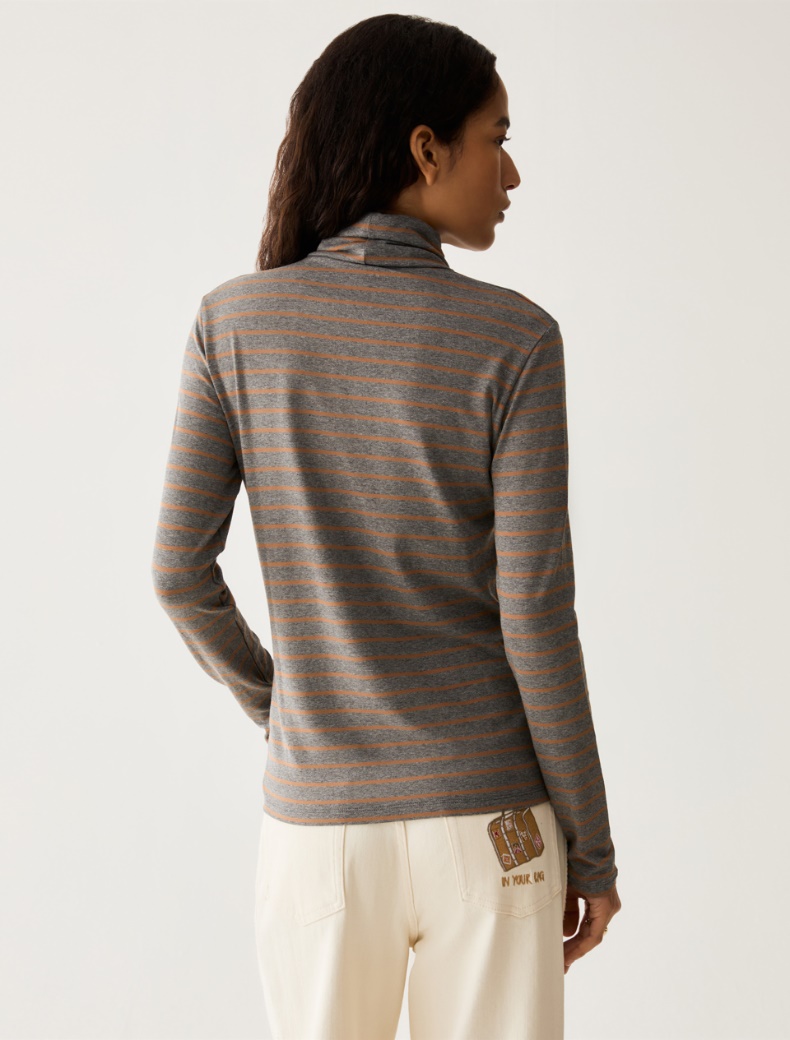 Stretch-jersey polo-neck T-shirt - Pennyblack - 3