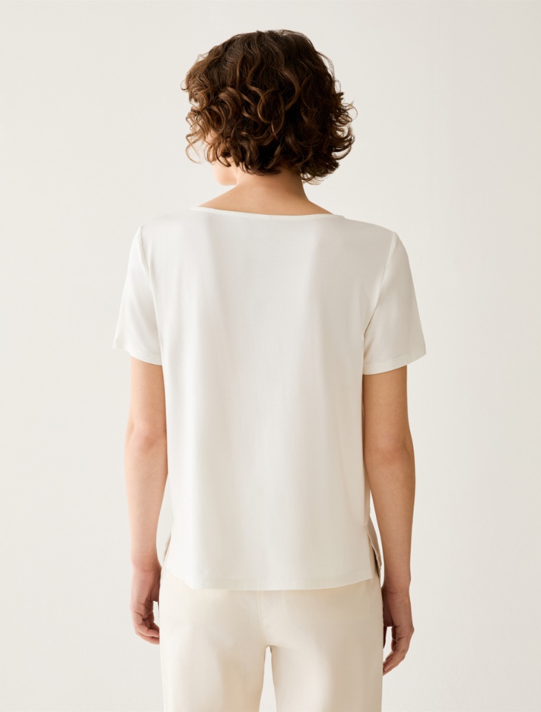 Jersey and crêpe de Chine T-shirt - Pennyblack - 3