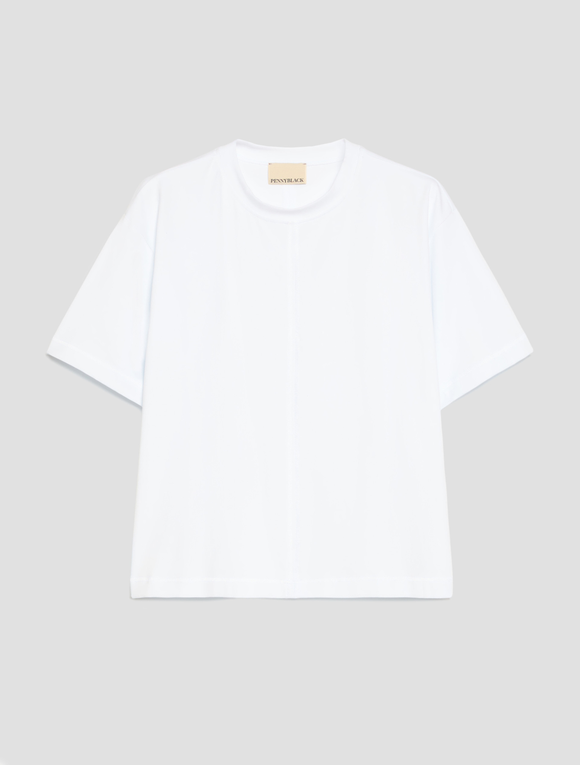 Boxy-cut cotton T-shirt - WHITE - Pennyblack - 2