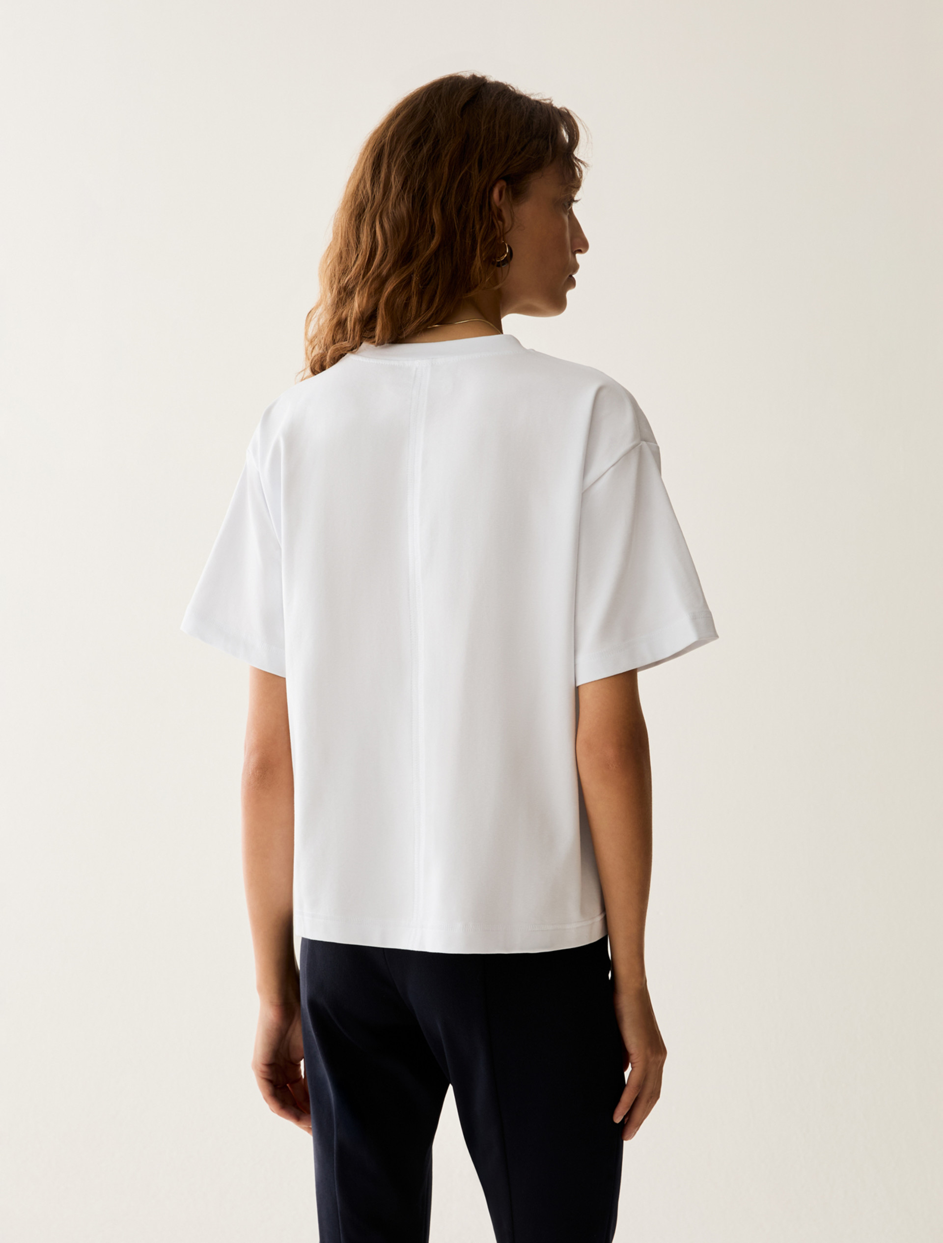 Boxy-cut cotton T-shirt - WHITE - Pennyblack - 3