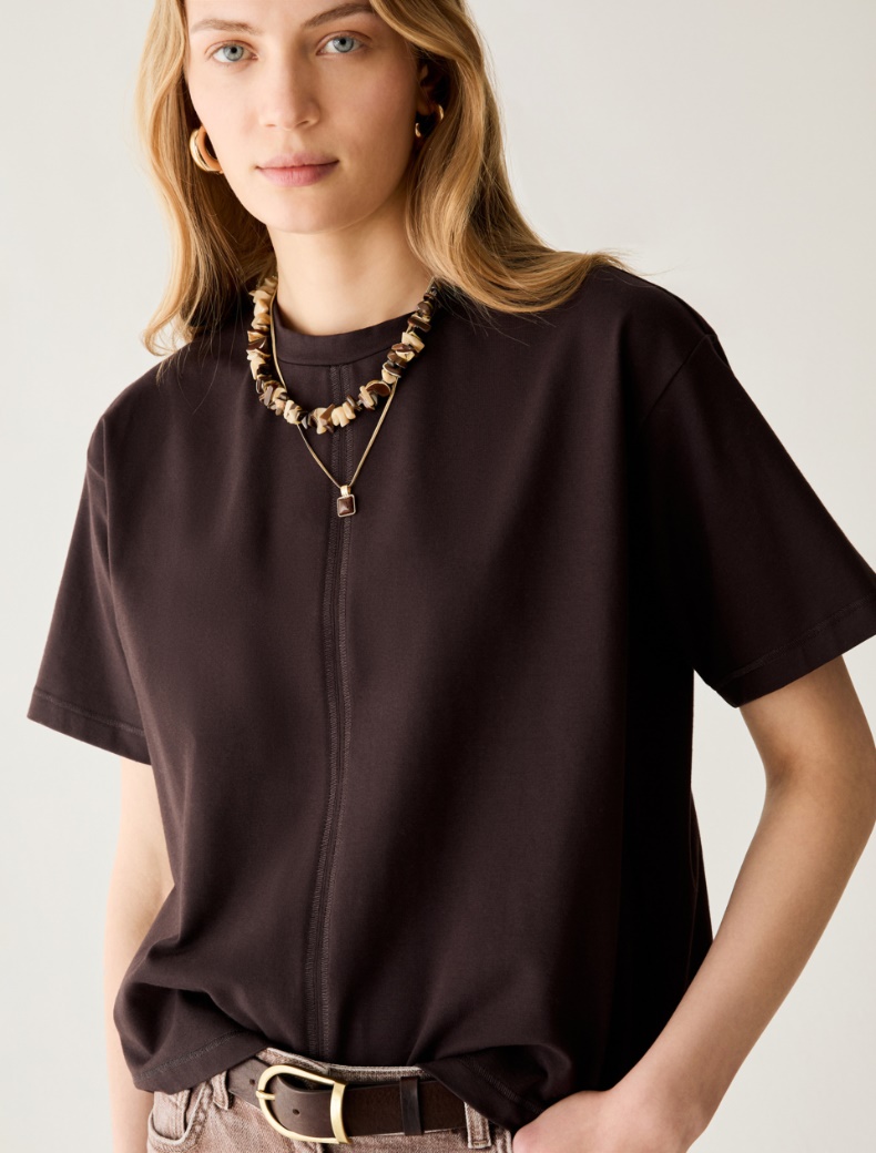 Boxy-cut cotton T-shirt - Pennyblack - 4