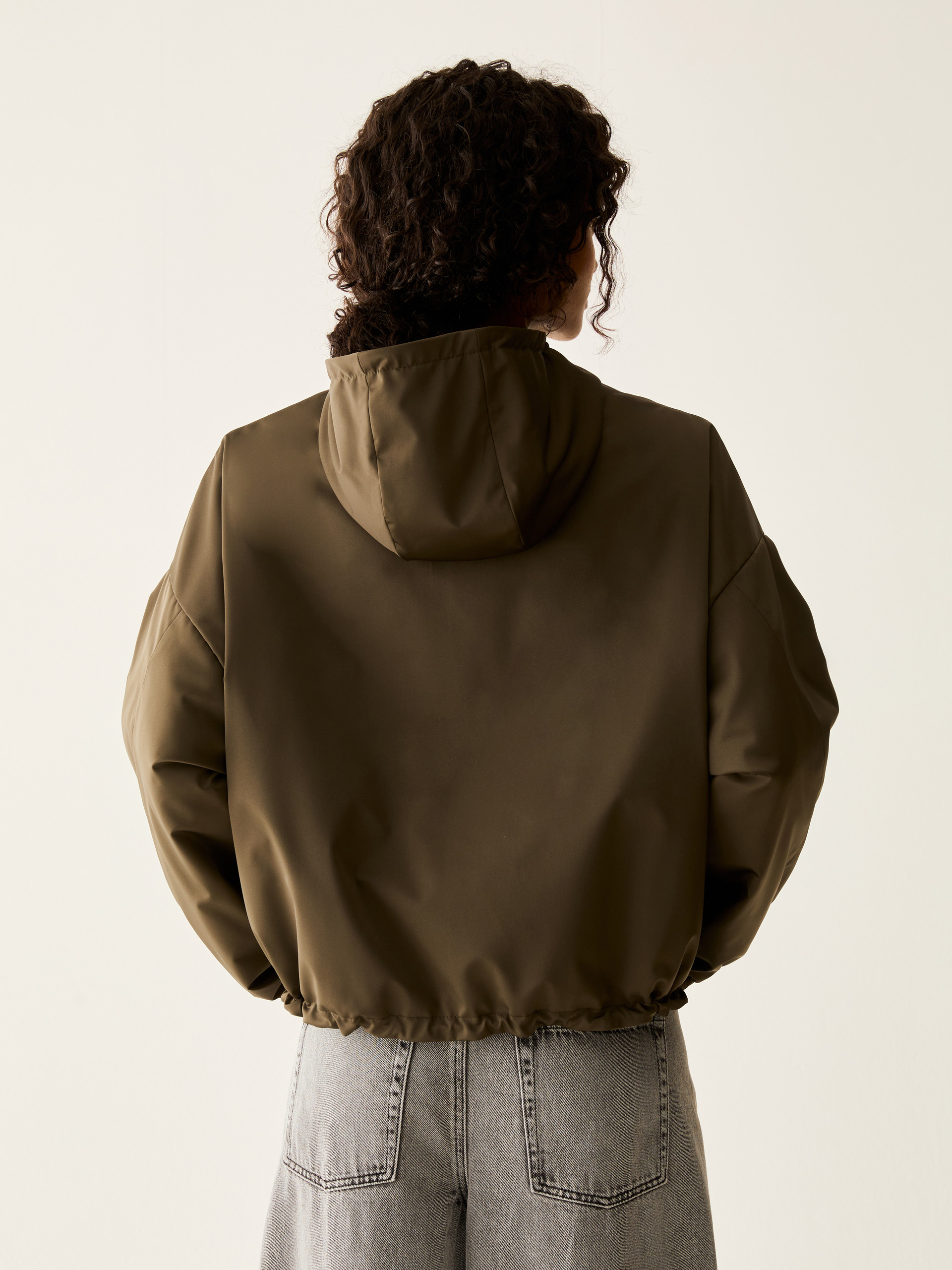 Water-repellent satin bomber jacket - KAKI - Pennyblack - 3