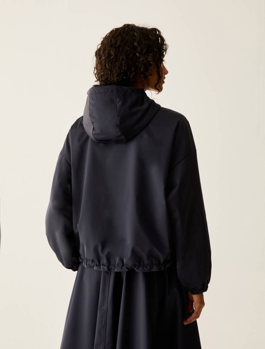 Water-repellent satin bomber jacket - NAVY - Pennyblack - 3
