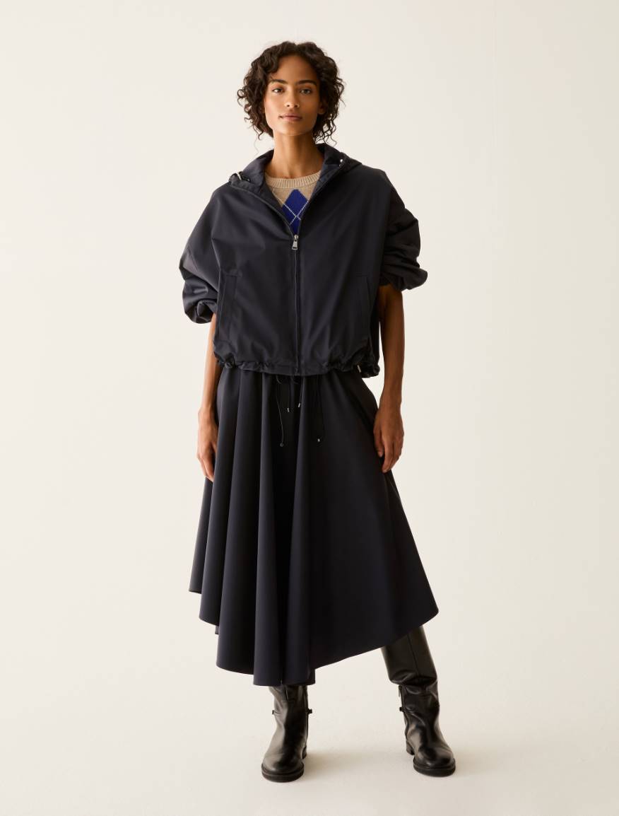 Water-repellent satin bomber jacket - NAVY - Pennyblack - 5