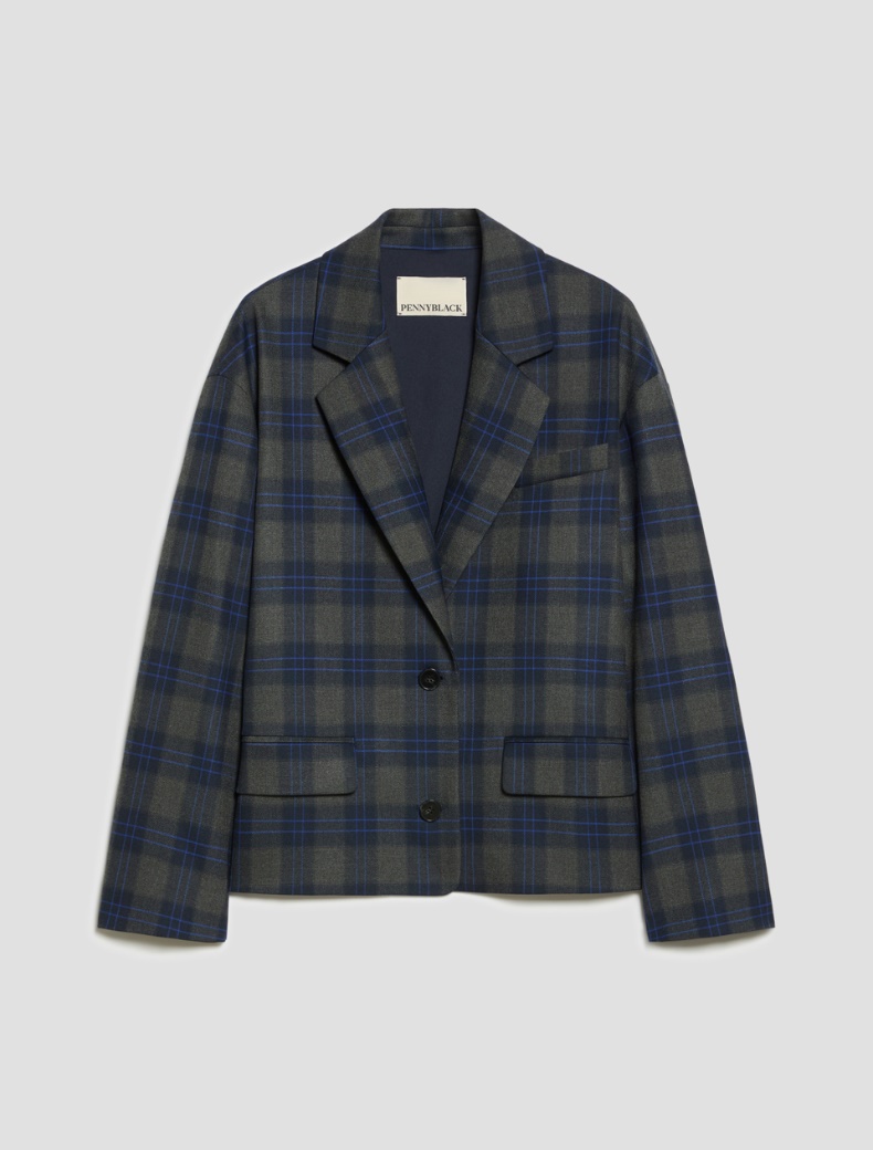Boxy-cut check blazer - Pennyblack - 2