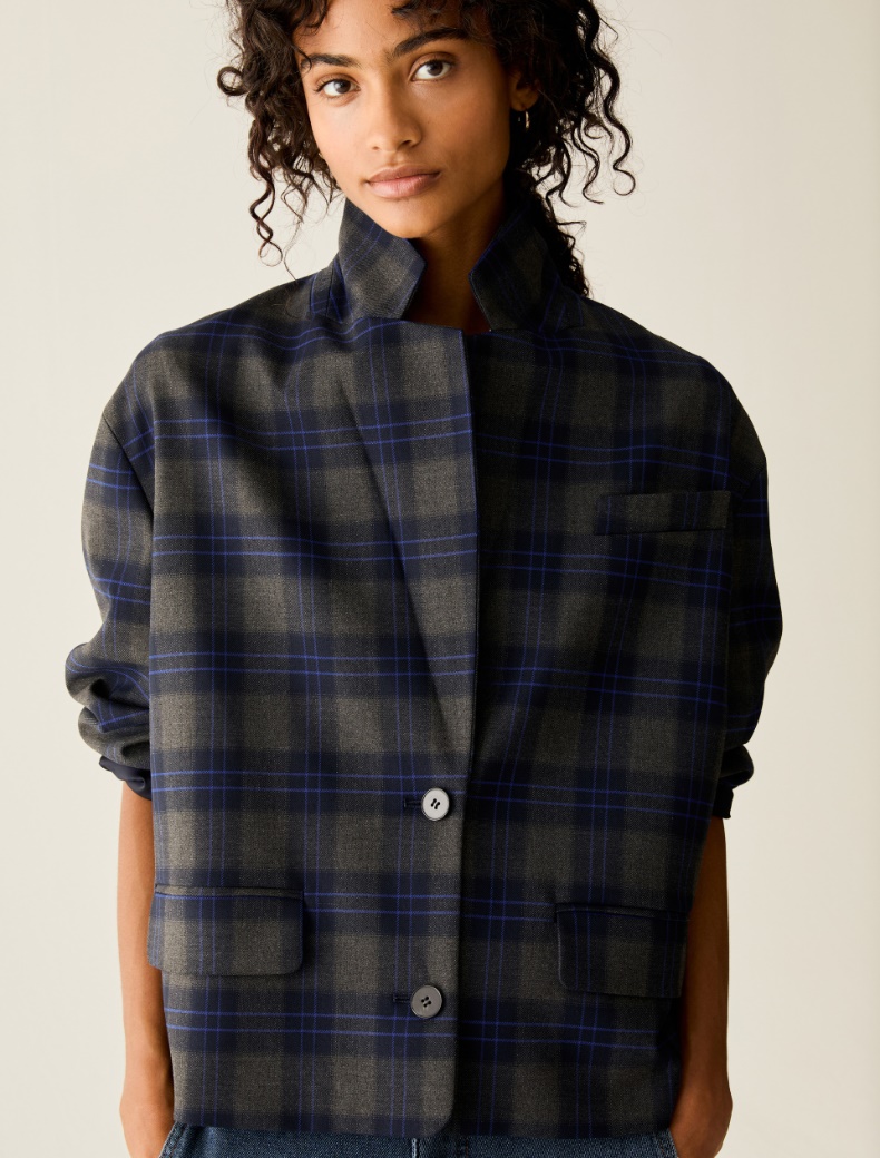 Boxy-cut check blazer - Pennyblack - 4