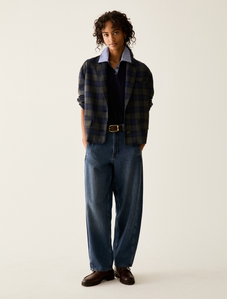 Boxy-cut check blazer - Pennyblack - 5