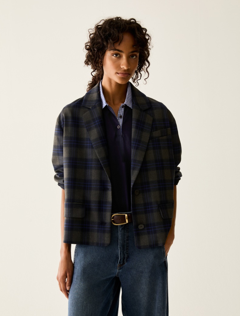 Boxy-cut check blazer - Pennyblack