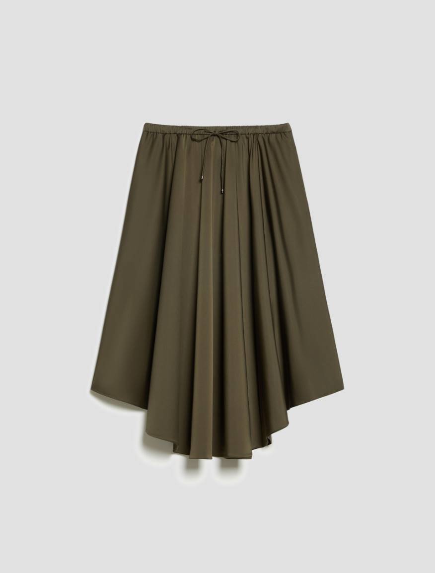 Technical satin midi skirt - KAKI - Pennyblack - 2