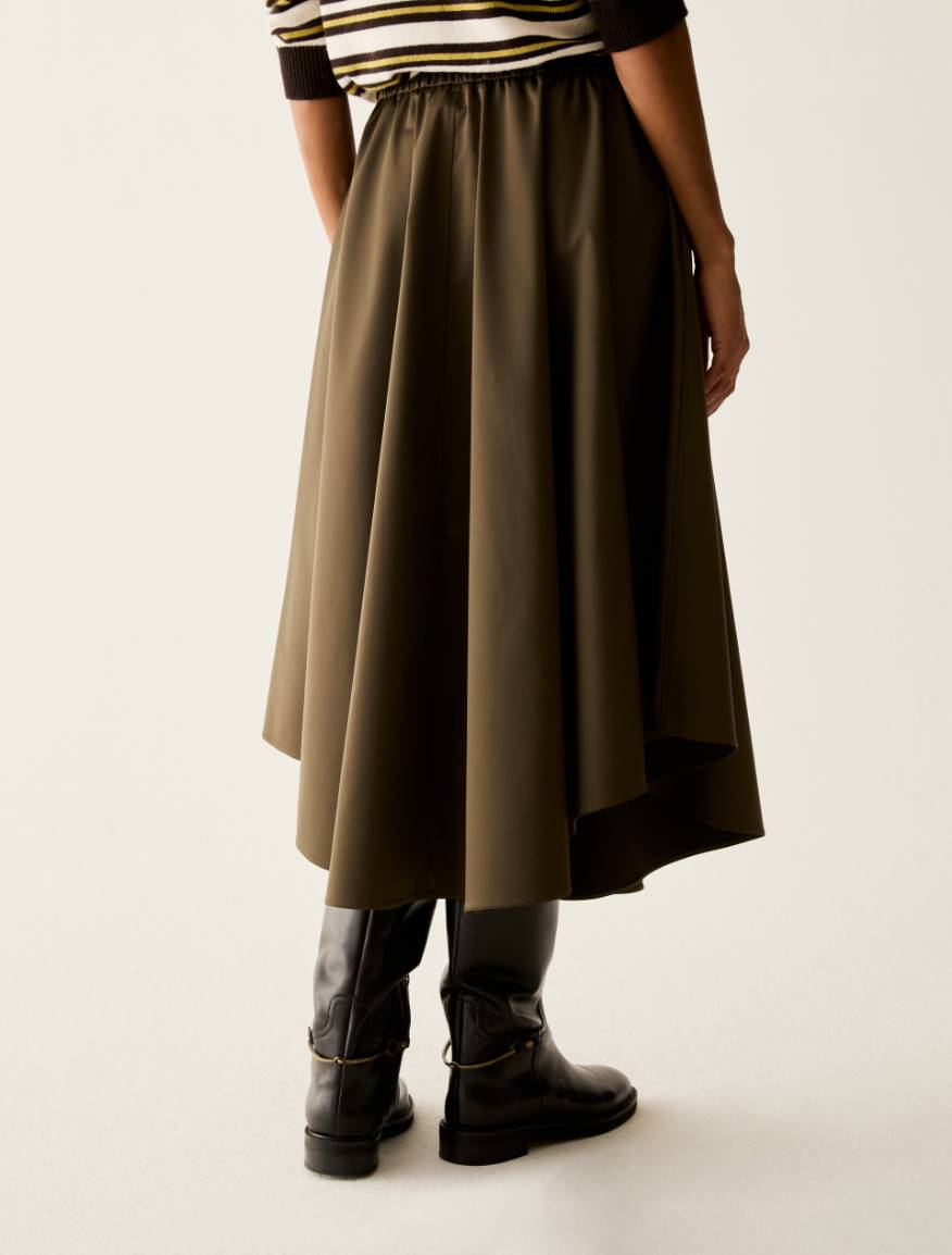 Technical satin midi skirt - KAKI - Pennyblack - 3