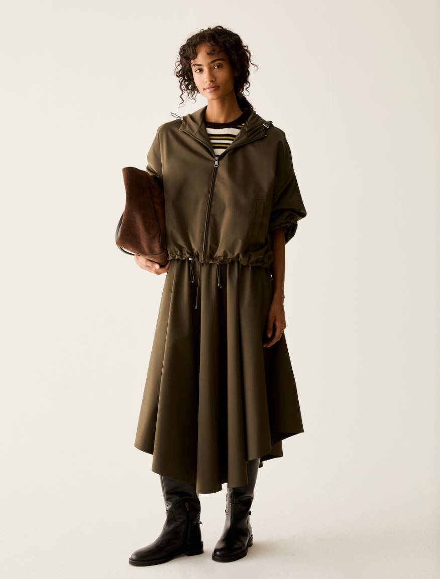 Technical satin midi skirt - KAKI - Pennyblack - 5