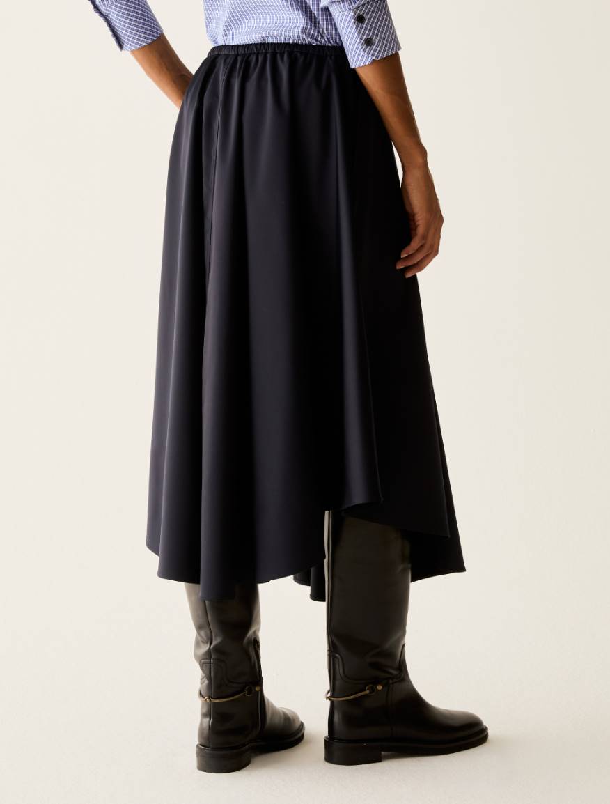 Technical satin midi skirt - NAVY - Pennyblack - 3