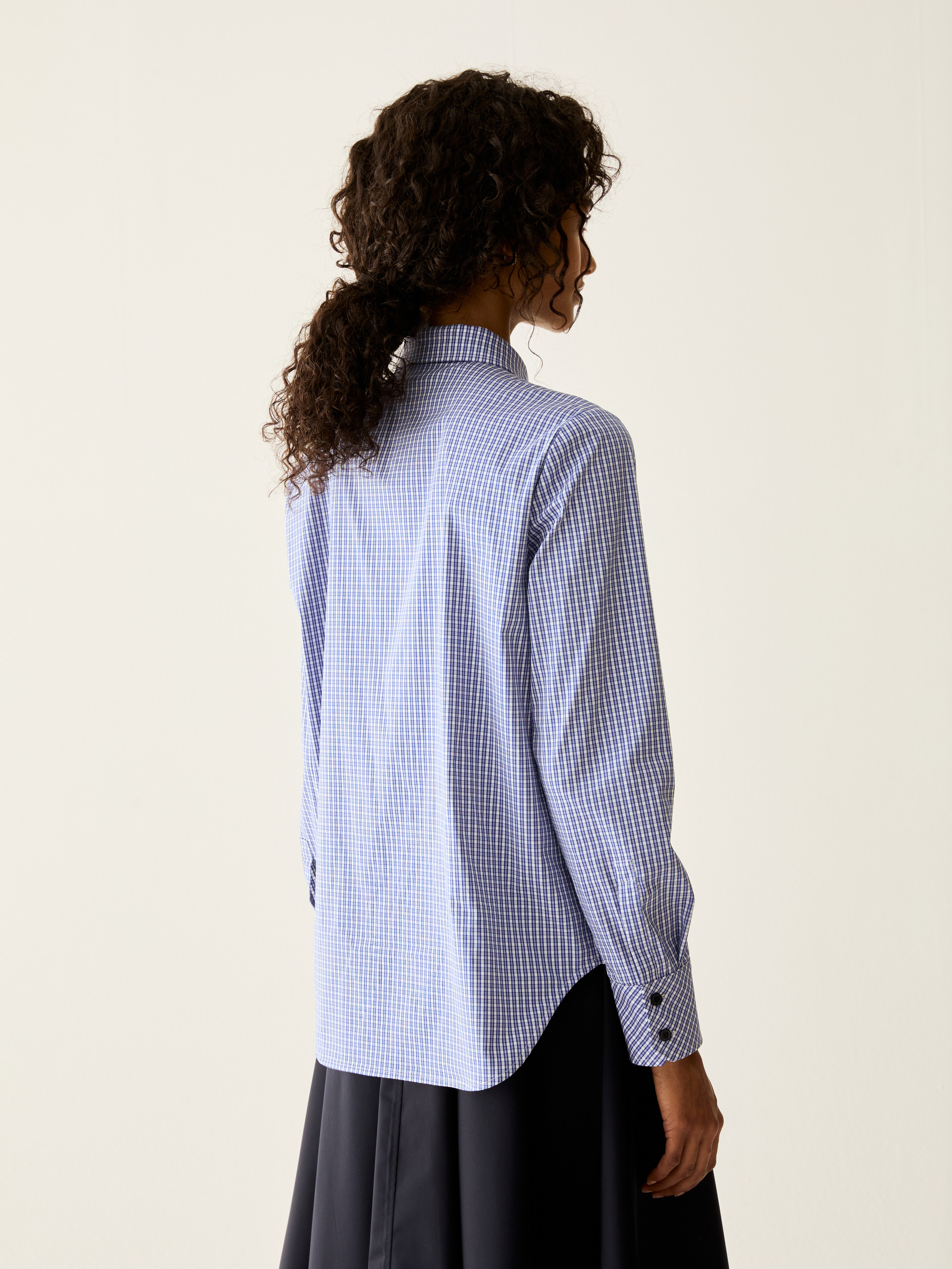 Ruffled poplin shirt - ROYAL BLUE - Pennyblack - 3