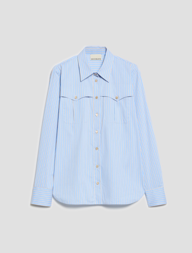 Striped poplin shirt - Pennyblack - 2