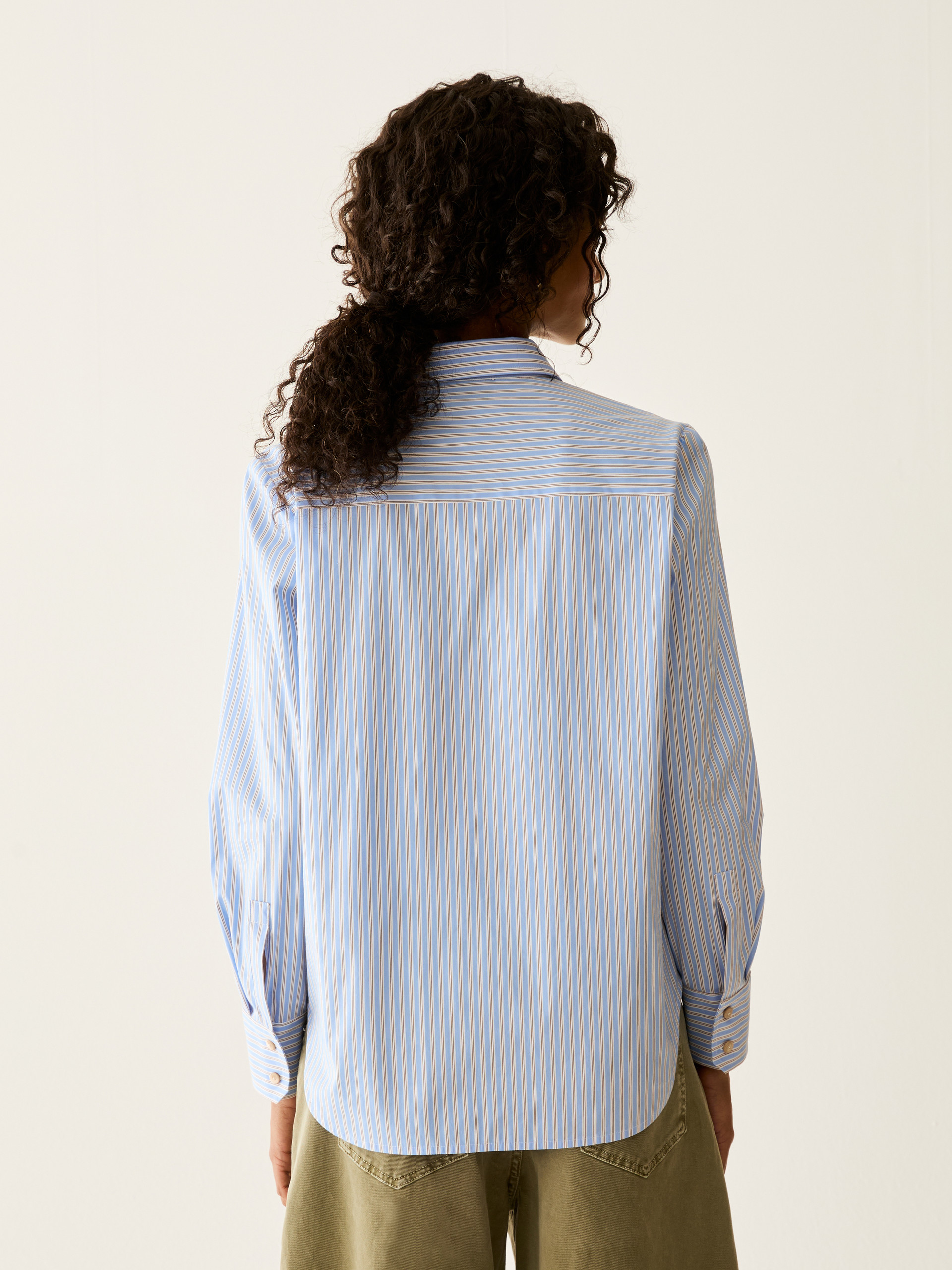 Striped poplin shirt - LIGHT BLUE - Pennyblack - 3