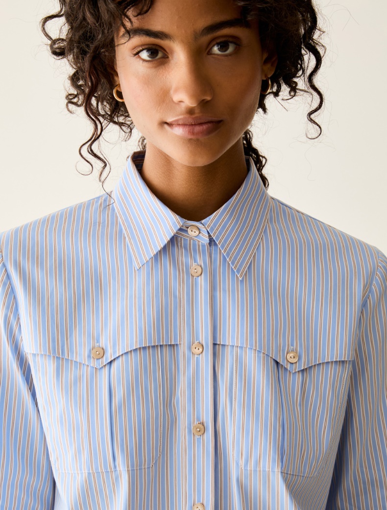 Striped poplin shirt - Pennyblack - 4