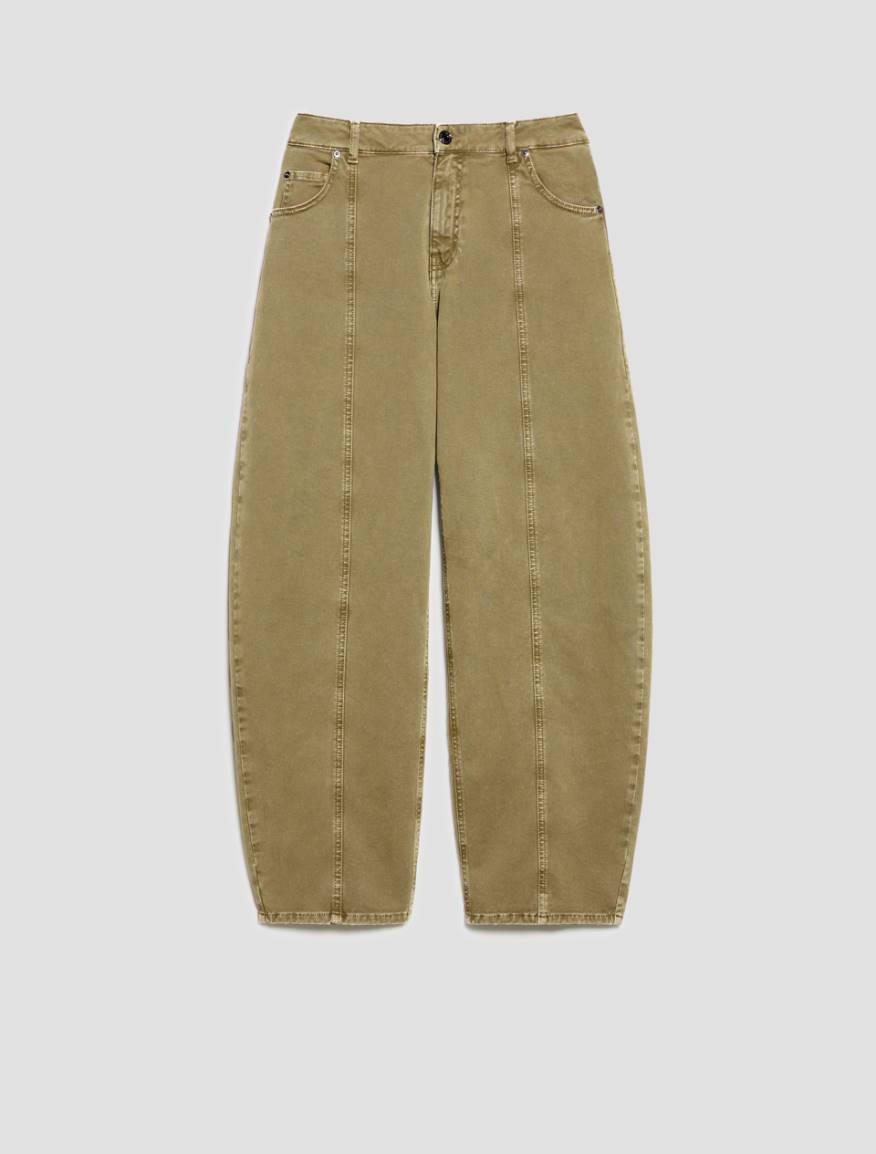 Bull denim barrel-leg trousers - SAGE - Pennyblack - 2